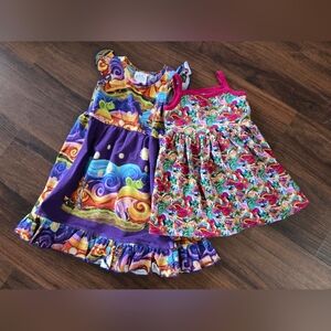 2 Disney Themed Girls Dresses By JAB Creations Clothing, Sz 3